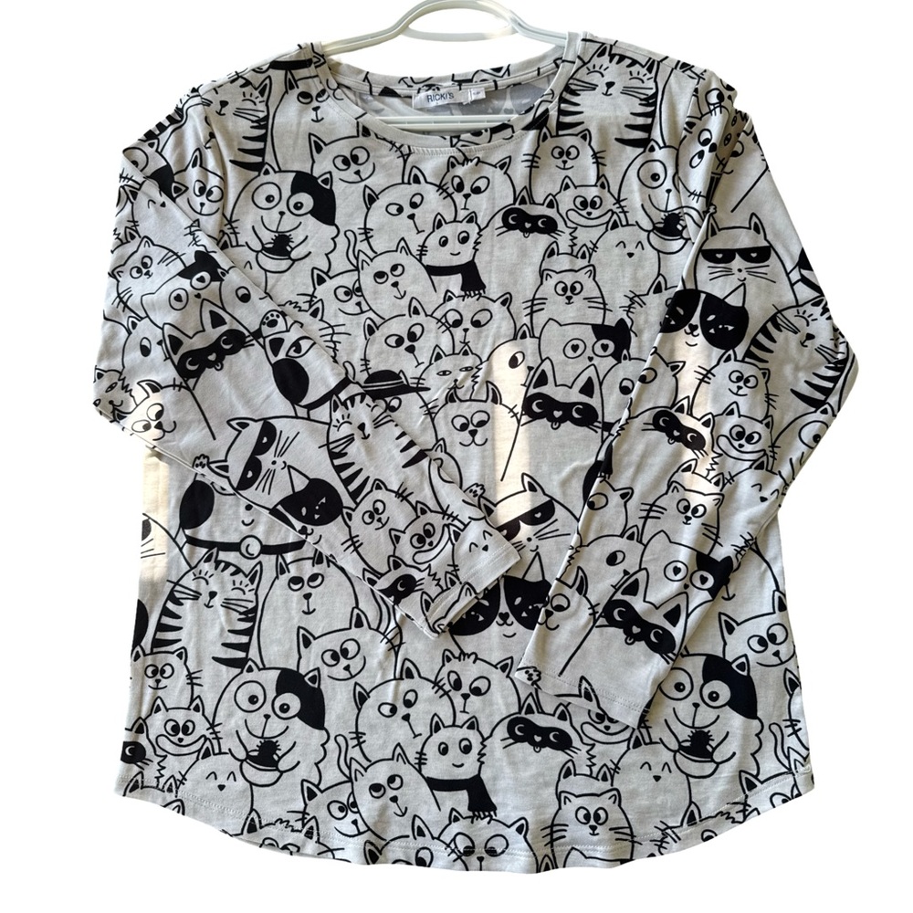Super Soft Cat Print Long Sleeve Shirt